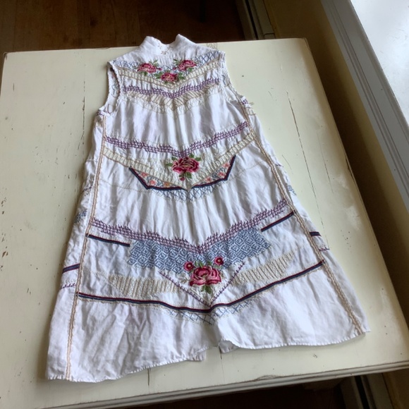 Johnny WAS Sabine Novelle linen embroidered long vest Small - Picture 5 of 8